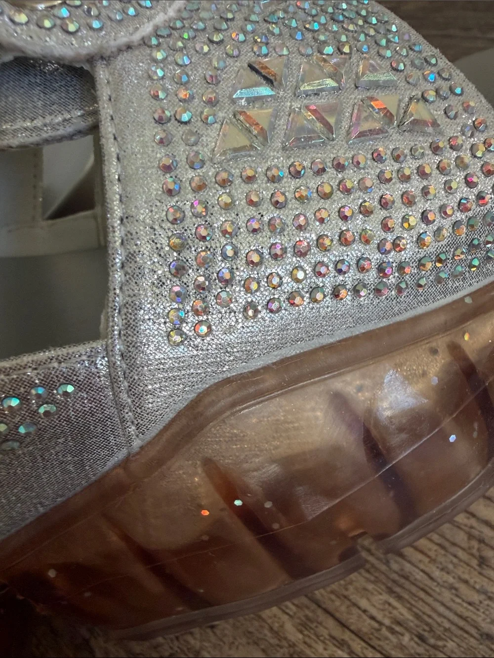 Anthony Wang Sz 38 Sparkle platform Jelly Glitter Club/ Rave sandals *Rare